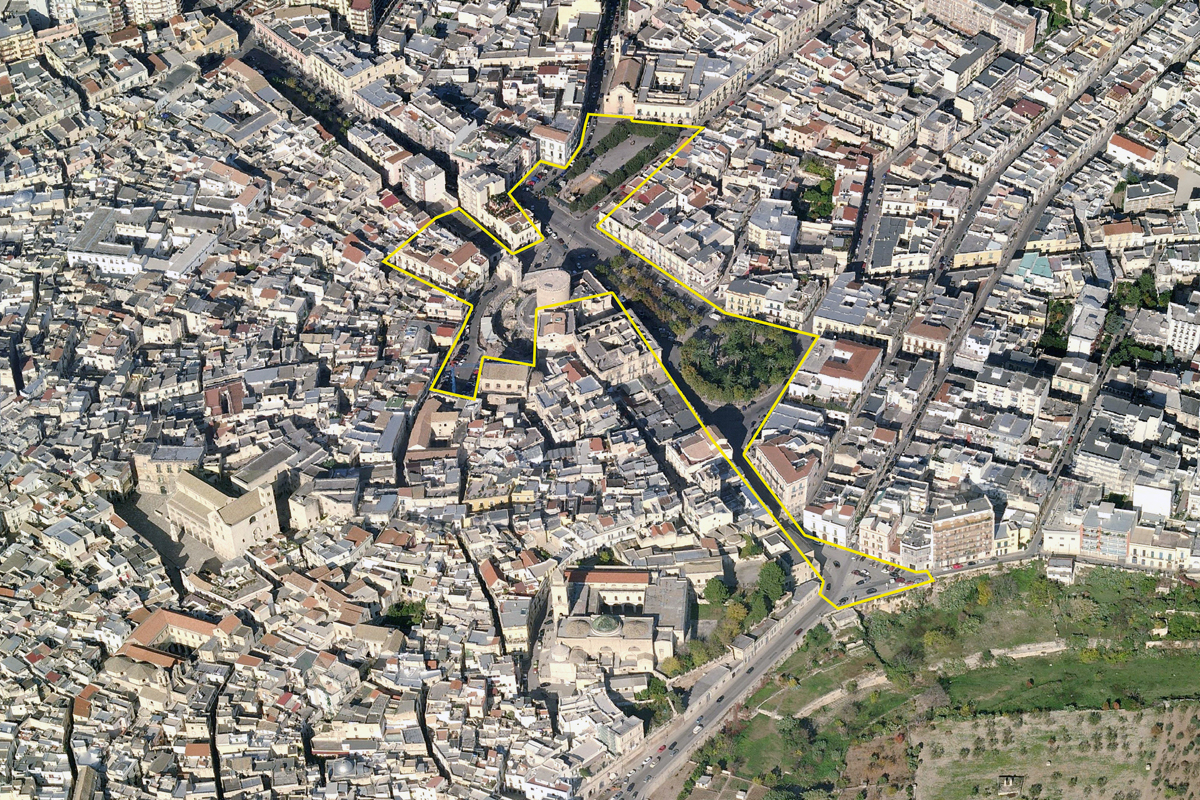 Bitonto - Aerial view of the three squares