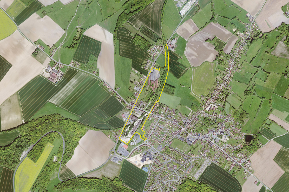 Vue aérienne des périmètres du site de projet